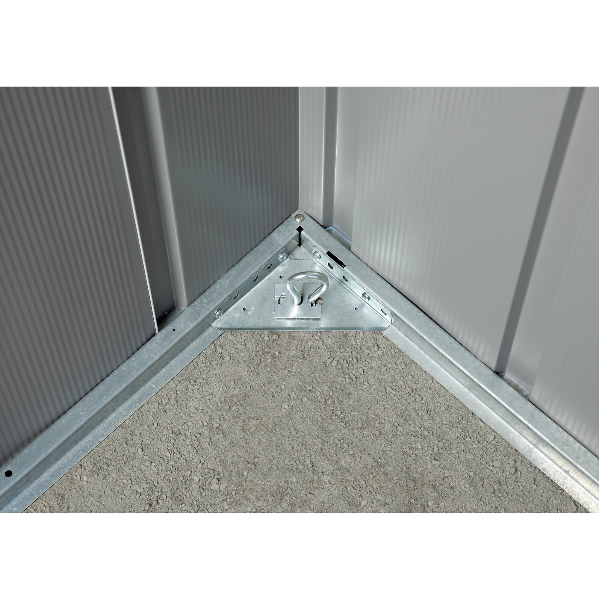 Arrow Storage Products, Earth Anchor Kit-Corner Bracket, Length 0.125 ft, Width 0.125 ft, Model# AK600